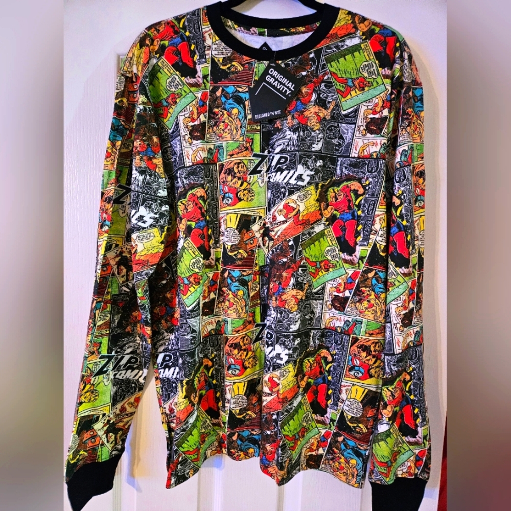 NWT Zip Comics Long Sleeve Shirt size: L